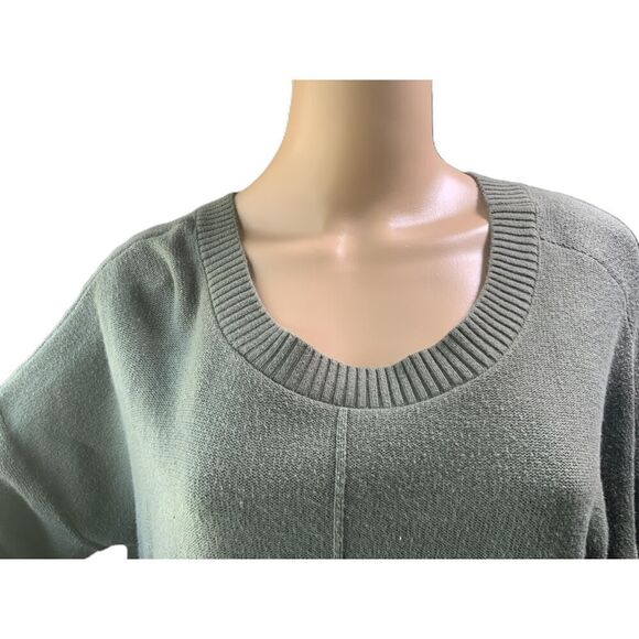 Hollister Green Long Sleeve V Neck Tie Front Ribbed Sweater Size Extra Large - Picture 2 of 12